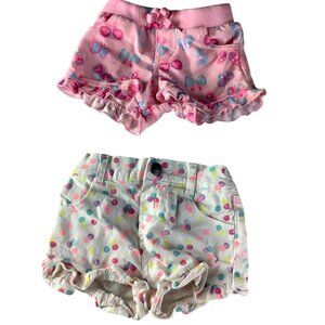 Garanimals Baby Girl 2 Pc Shorts‎ Set 3-6M Butterfly & Polka Dot Prints